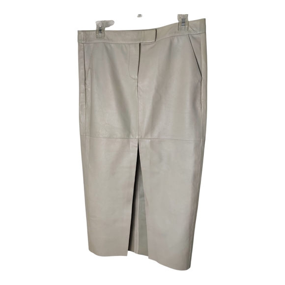 LaMarque Abia Low Waist Leather Maxi Skirt Bone Size Small NWT $545 - Picture 5 of 14